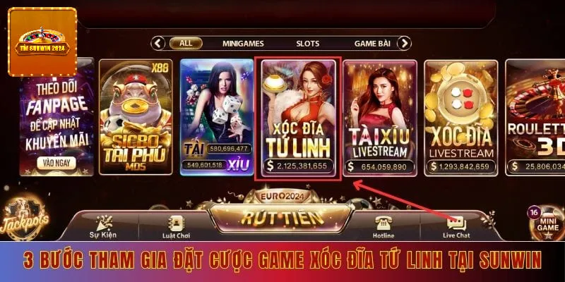 3 bước tham gia đặt cược game xóc đĩa tứ linh tại sunwin