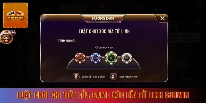 Luật chơi chi tiết của game xóc đĩa tứ linh sunwin